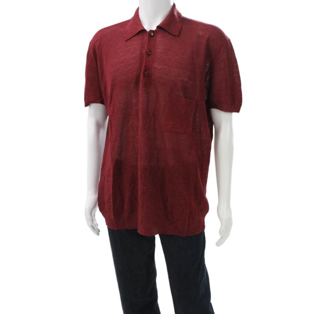 Versace Classic V2 Mens Collared Red Short Sleeve T-Shirt Polyester Size 2XL